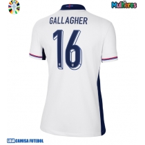 Camisa de Futebol Inglaterra Conor Gallagher #16 Equipamento Principal Mulheres Europeu 2024 Manga Curta